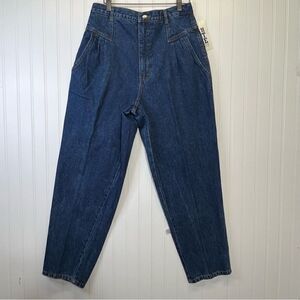 Vintage 80'S NWT 16 mom-style high waisted, wide legged jeans. North West blue